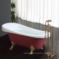 Hotel Project Free Stand Royal Soaking Red Acrylic Clawfoot Bathtub